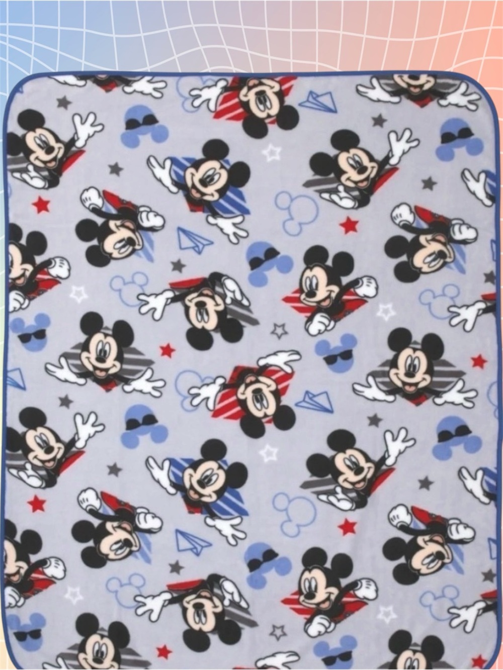 Disney Junior Mickey Mouse Plush Baby Security Blanket - Blue 40x50 Soft Fleece